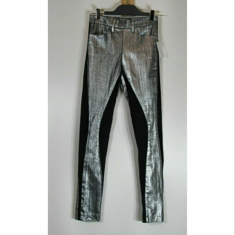 Acne Studios Silver Cotton Trousers, Womens Size 2 US / French Size 34 / XS